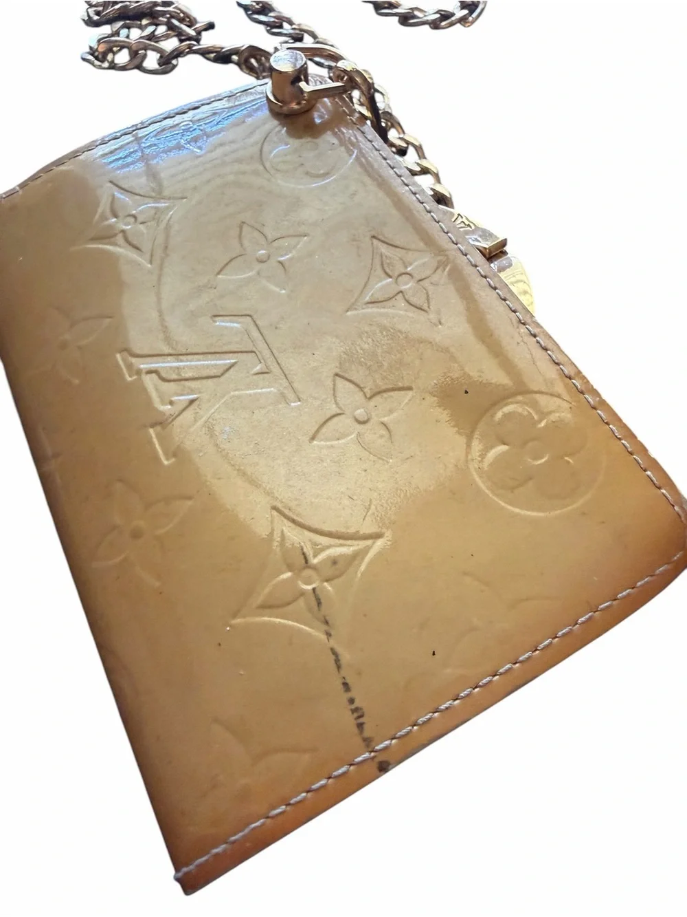 Louis Vuitton Brown Vernis Patent Leather Chain Crossbody